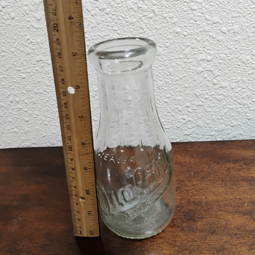 Clear Glass Milk Bottle